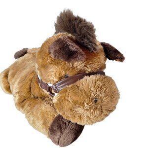 Vintage Kids of America Talking Horse Plush Jumbo Brown Pony Bridle Western 36"